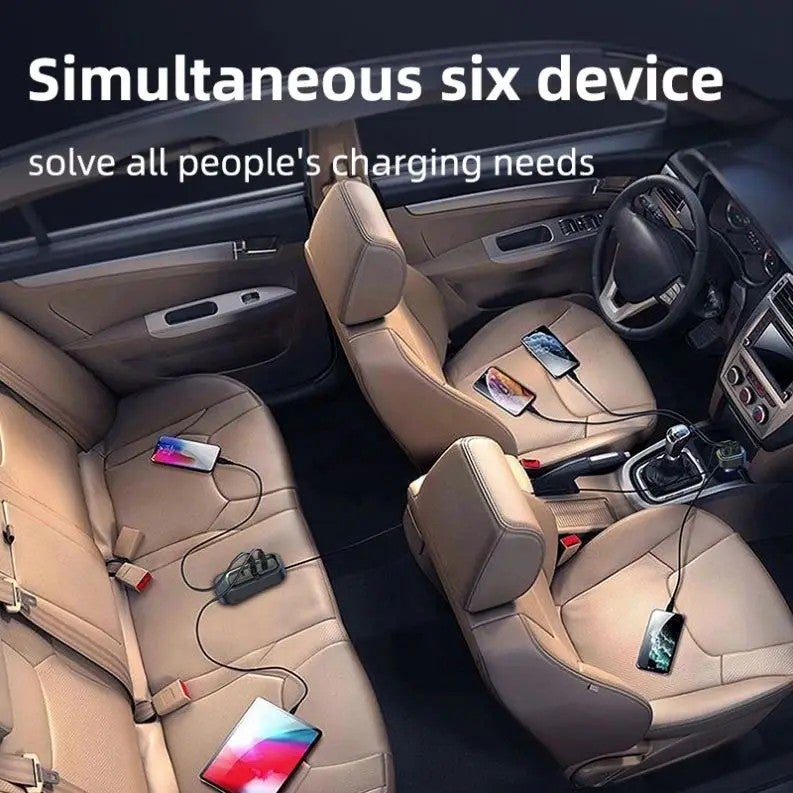 Bluejw 66W USB Car Charger, 6 Port Fast Charge Automobile Charger Adapter, Flush Fit Compatible with Samsung & Xiaomi - Image 5